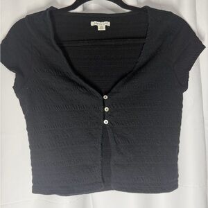 American Eagle Outfitters Black Crop Top